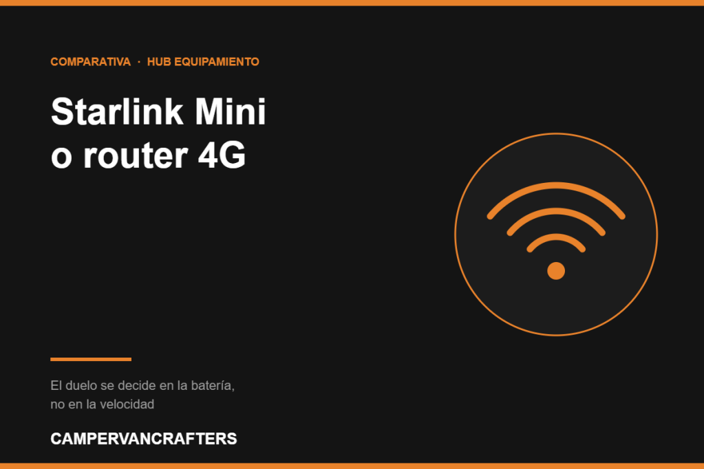 Starlink Mini o router 4G en la camper: el duelo que se decide en la batería, no en la&nbsp;velocidad