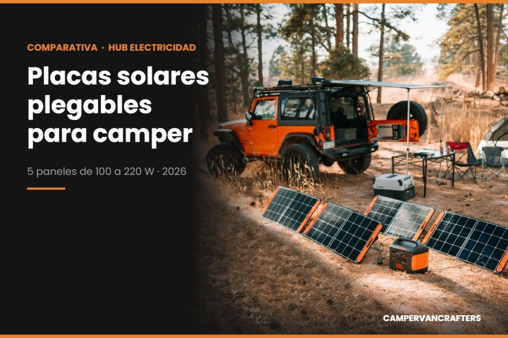 Placas solares plegables para camper: comparativa 2026 de 5 paneles portátiles de 100 a 220&nbsp;W