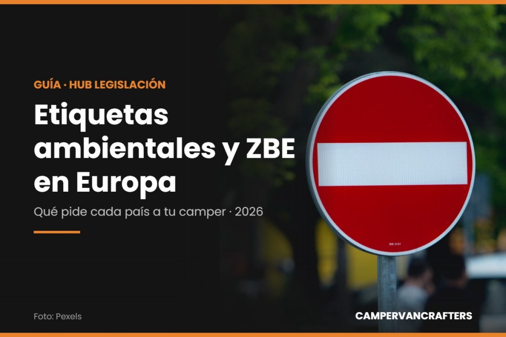 Señal de dirección prohibida en una calle urbana, ilustrando las zonas de bajas emisiones y etiquetas ambientales en Europa