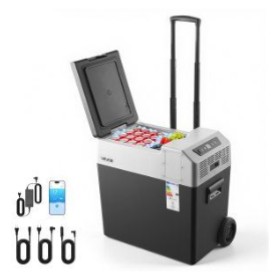 Nevera de compresor portátil VEVOR FC050 de 50 L con ruedas